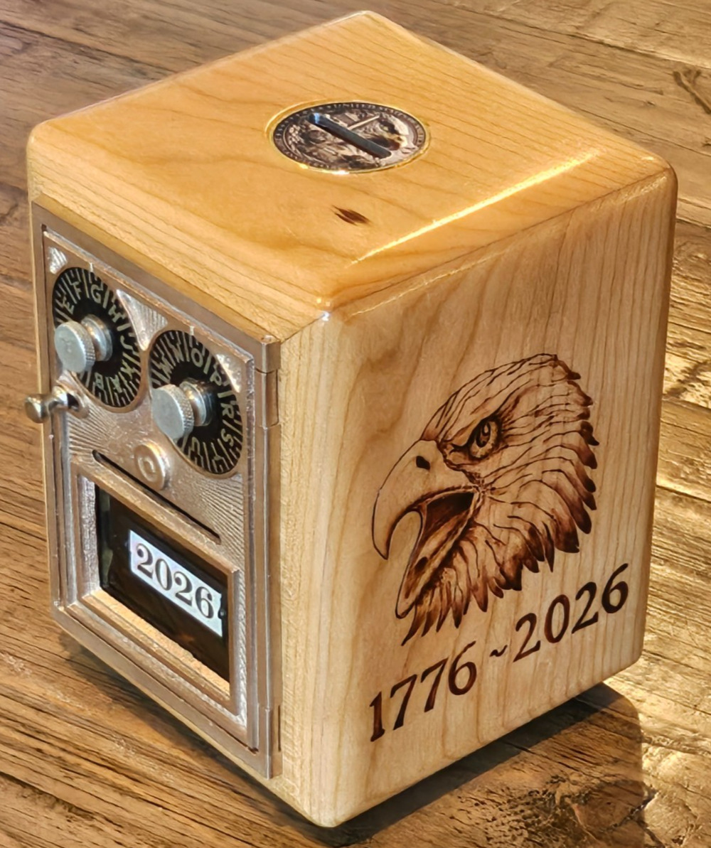 Handcrafted Post Office Box Door Bank 1776 - 2026 America's 250th Anniversary